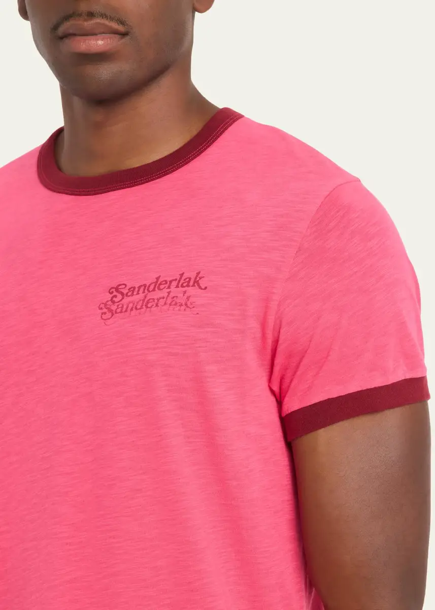 Sanderlak Men's Contrast-Trim Crewneck T-Shirt | Thumbnail 5 Sanderlak Men's Contrast-Trim Crewneck T-Shirt | Thumbnail 5