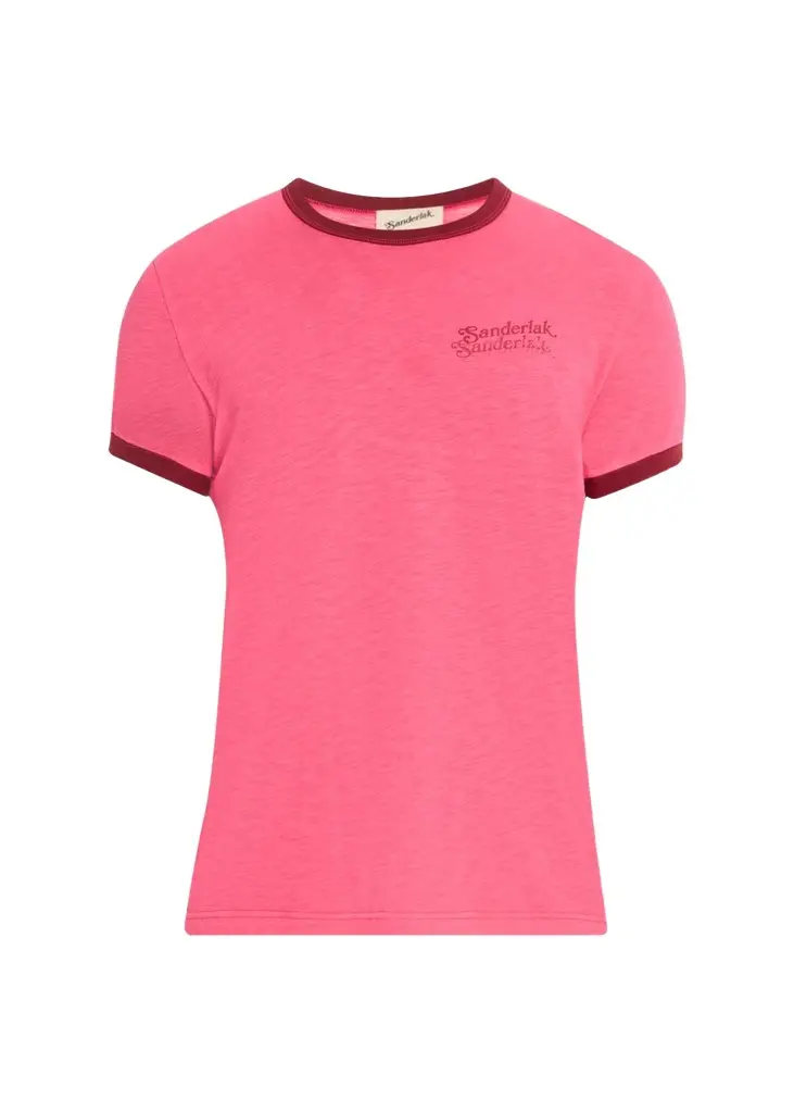 Sanderlak Men's Contrast-Trim Crewneck T-Shirt