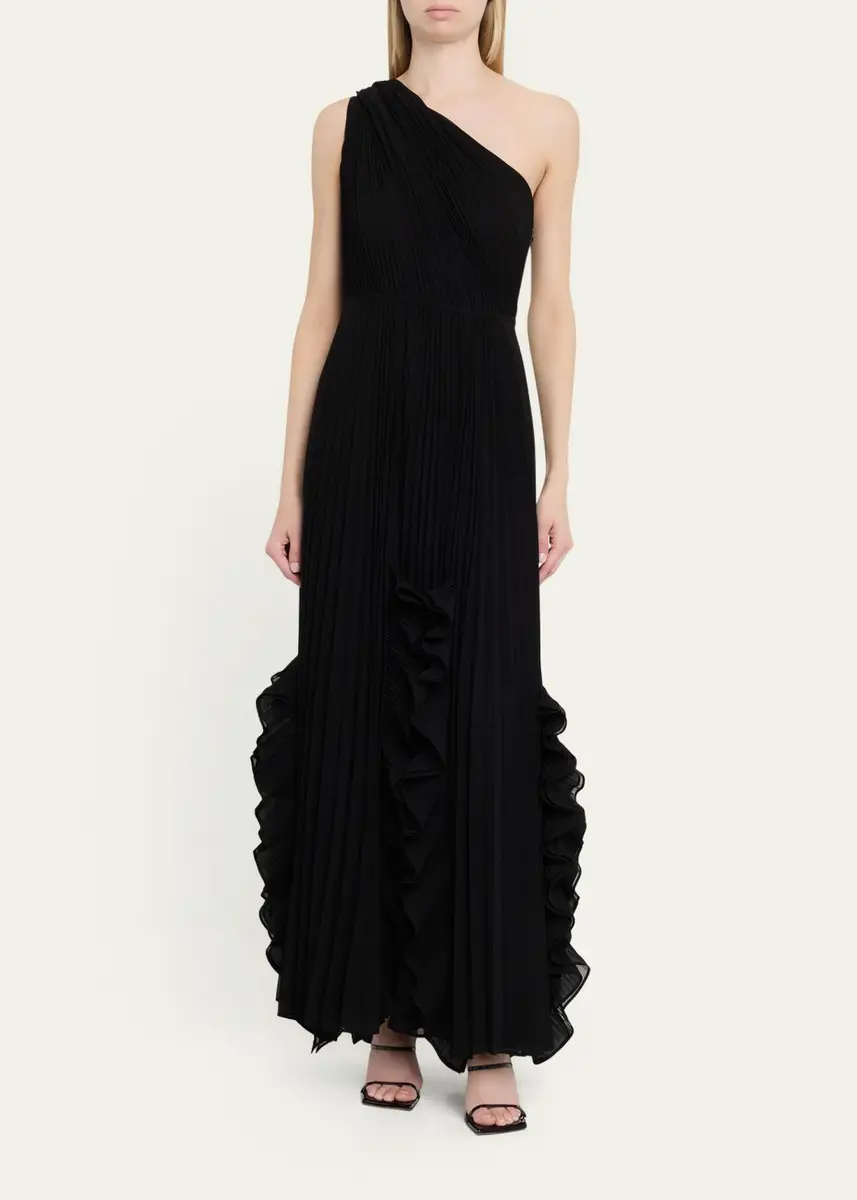 Kobi Halperin Iris Pleated Asymmetric Gown | Thumbnail 2 Kobi Halperin Iris Pleated Asymmetric Gown | Thumbnail 2