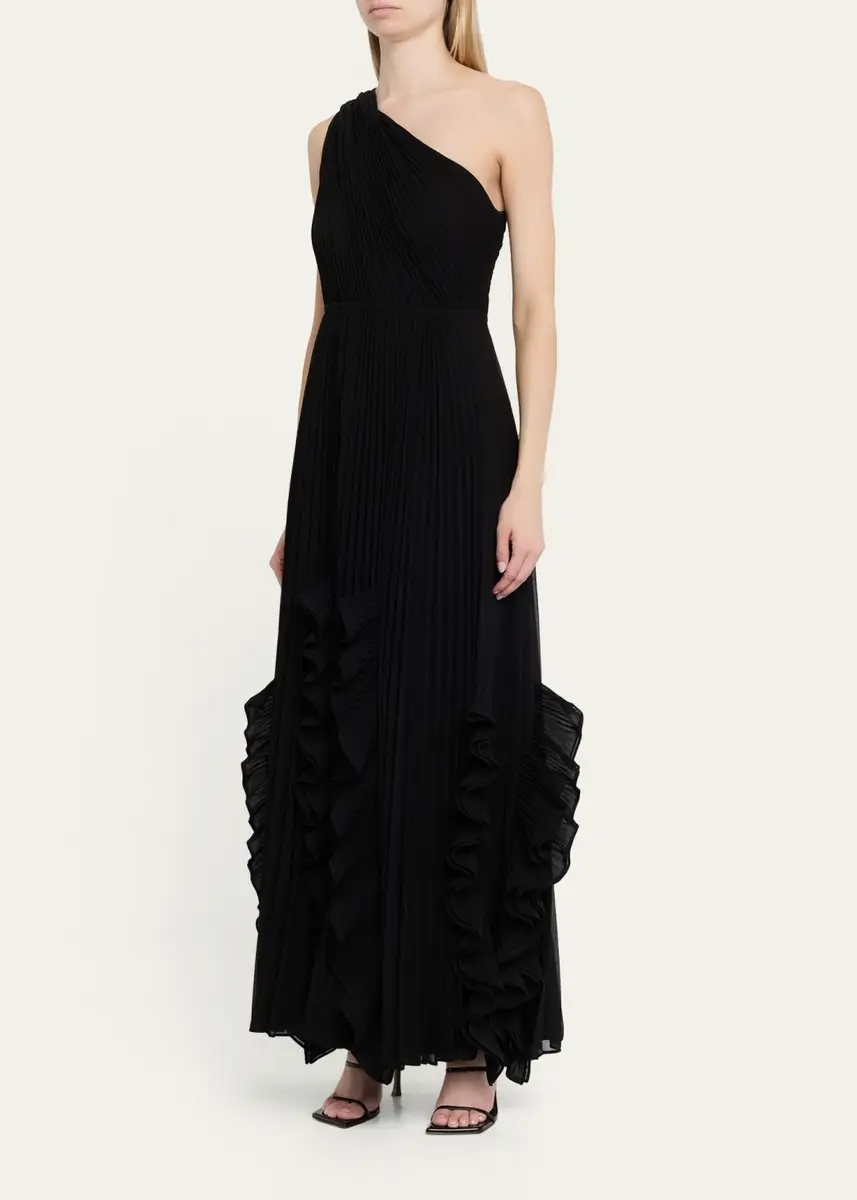 Kobi Halperin Iris Pleated Asymmetric Gown | Thumbnail 4 Kobi Halperin Iris Pleated Asymmetric Gown | Thumbnail 4