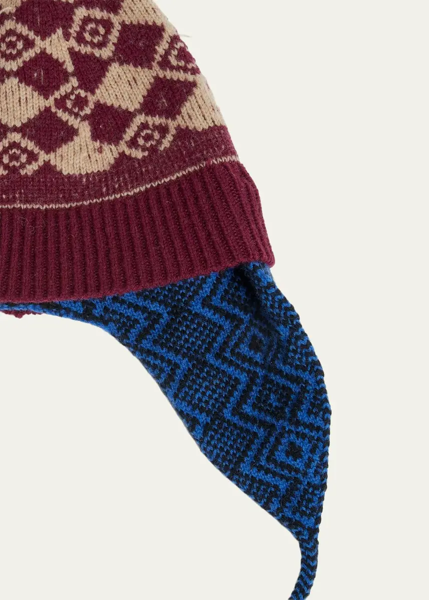 Dries Van Noten Men's Wool Fair Isle Fringe Scarf | Thumbnail 2