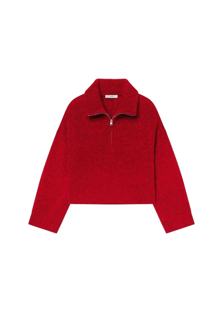 Frame The Half-Zip Marled Knit Sweater