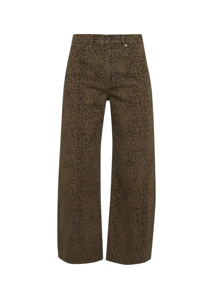 Frame The Bow Leopard Cropped Jeans