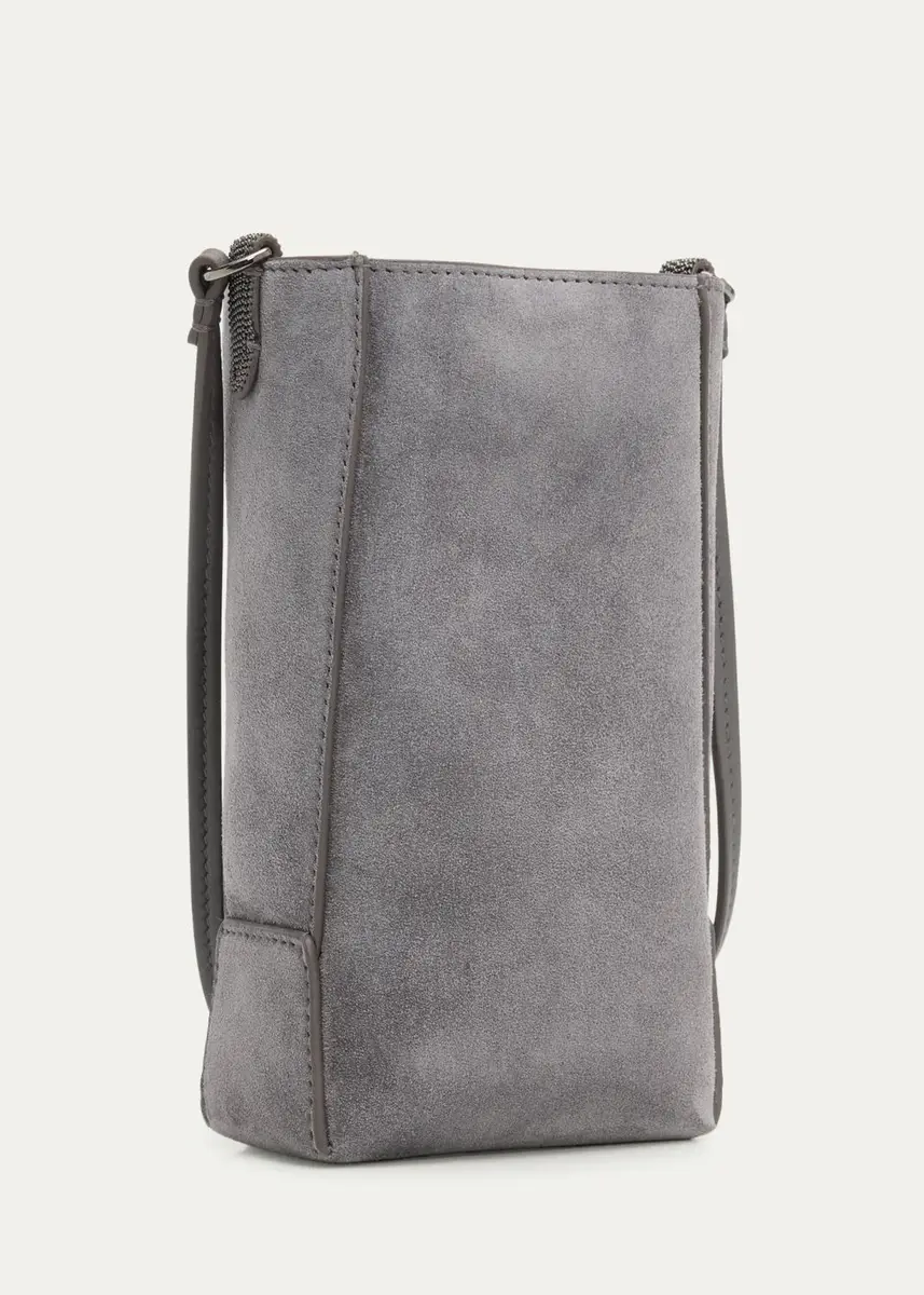 Brunello Cucinelli North-South Suede Crossbody Bag | Thumbnail 2