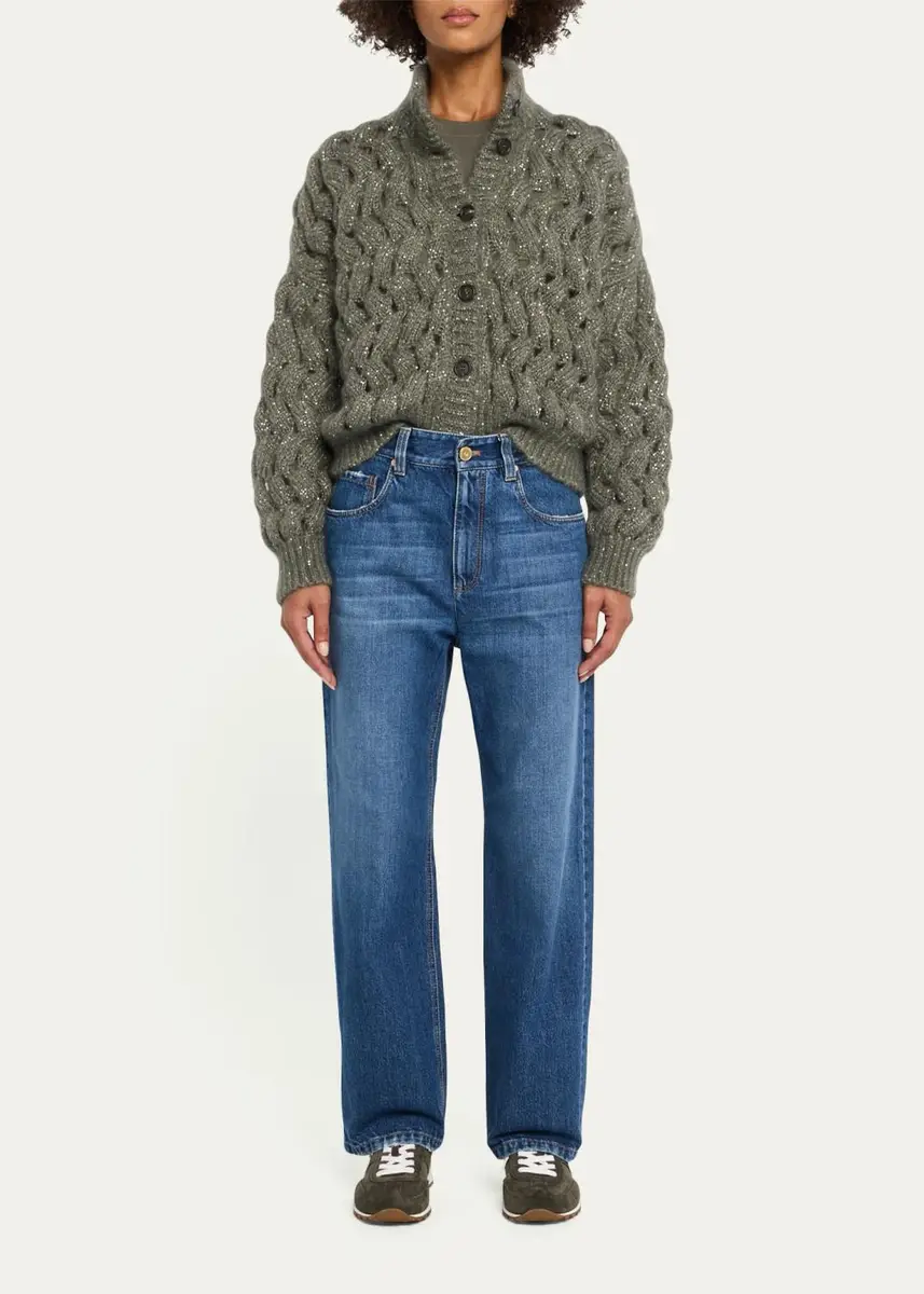 Brunello Cucinelli Ocean Waves Diamante Mohair Cardigan | Thumbnail 2 Brunello Cucinelli Ocean Waves Diamante Mohair Cardigan | Thumbnail 2