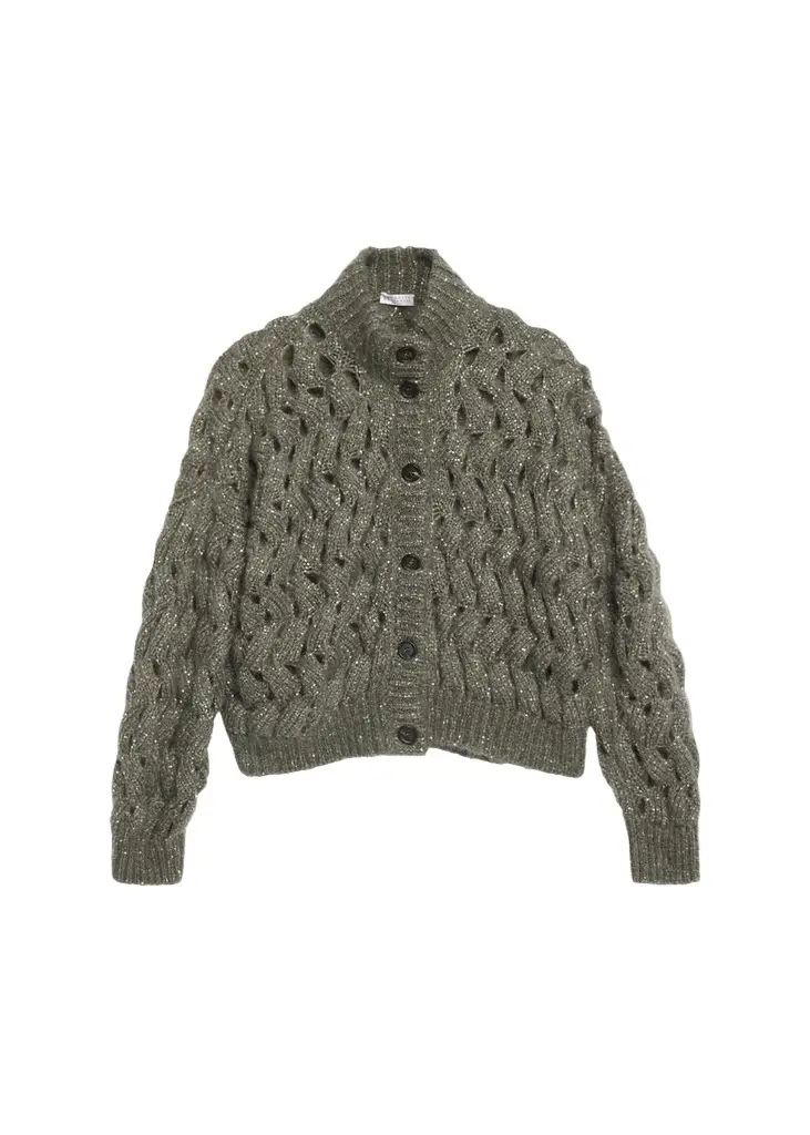 Brunello Cucinelli Ocean Waves Diamante Mohair Cardigan