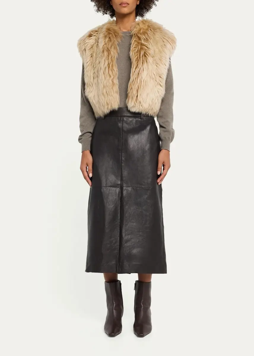 Brunello Cucinelli Leather Midi Pencil Skirt | Thumbnail 2 Brunello Cucinelli Leather Midi Pencil Skirt | Thumbnail 2