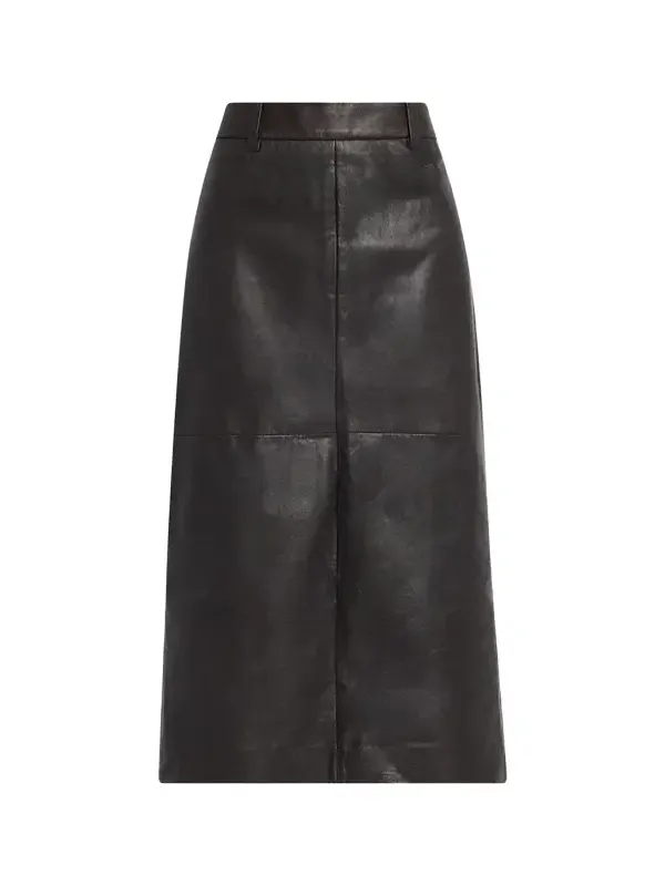 Leather Midi Pencil Skirt