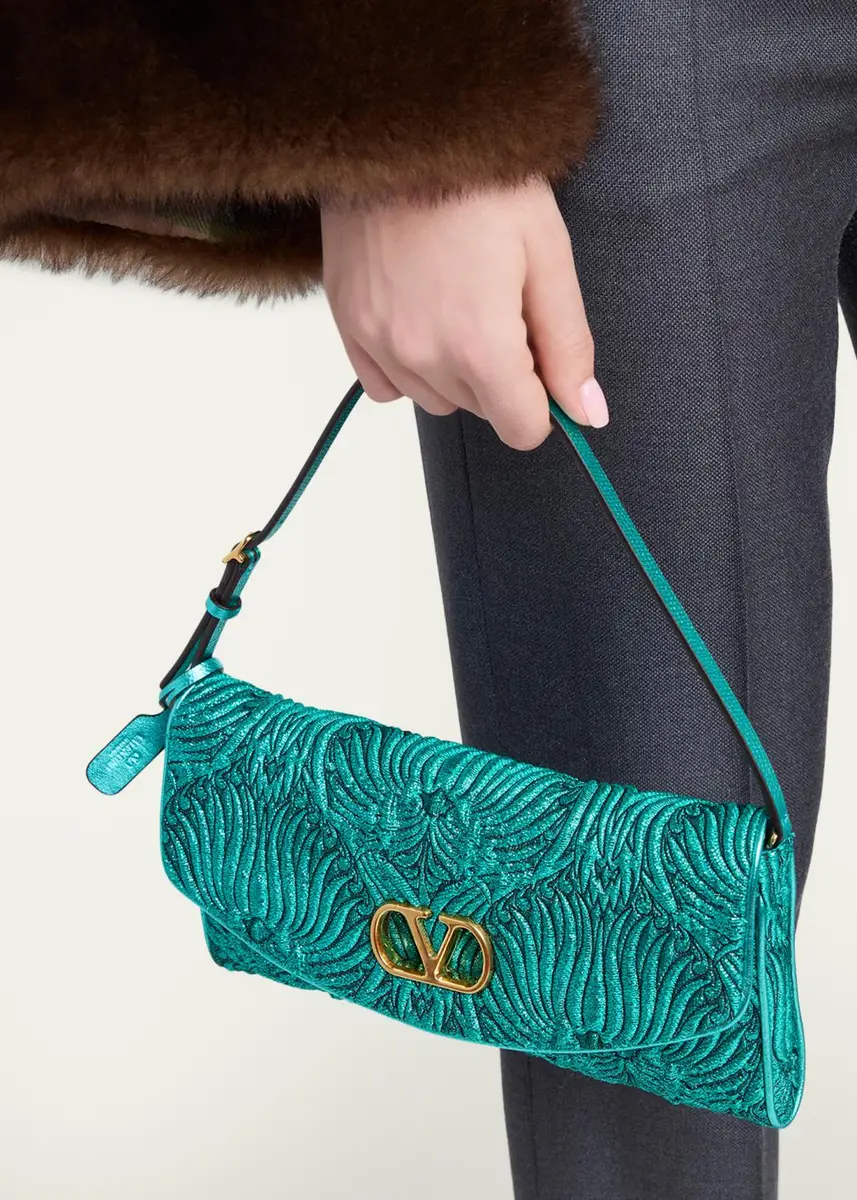 Valentino Garavani Devain Metallic Jacquard Top-Handle Bag | Thumbnail 2