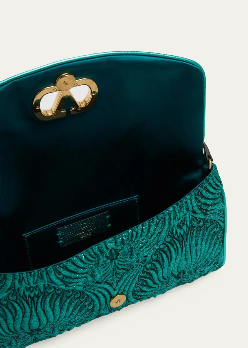 Valentino Garavani Devain Metallic Jacquard Top-Handle Bag | Thumbnail 4