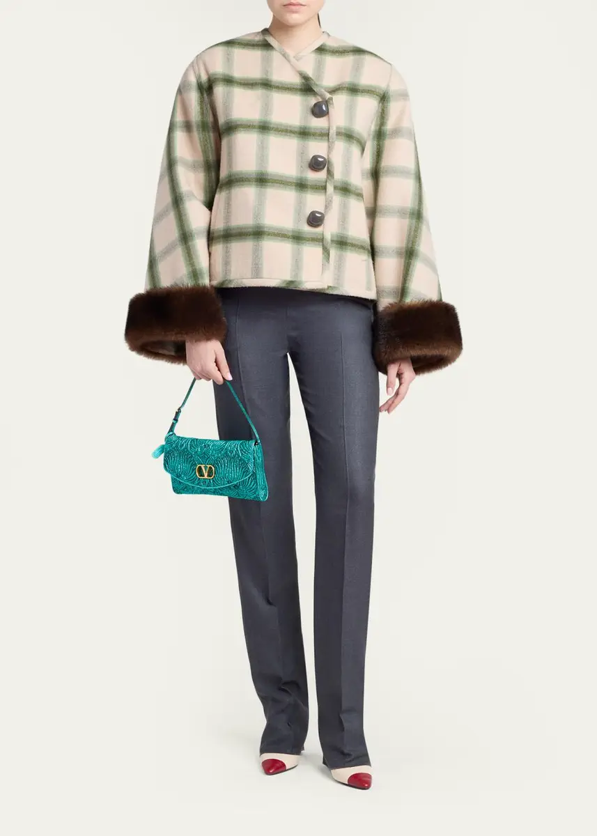 Valentino Garavani Devain Metallic Jacquard Top-Handle Bag | Thumbnail 5