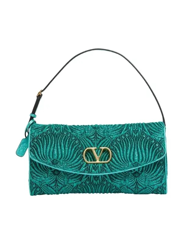 Devain Metallic Jacquard Top-Handle Bag