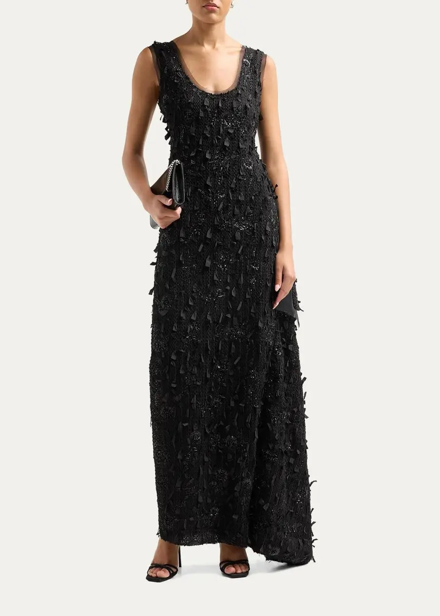 A.W.A.K.E. MODE Side-Drape Textured Maxi Dress | Thumbnail 2 A.W.A.K.E. MODE Side-Drape Textured Maxi Dress | Thumbnail 2