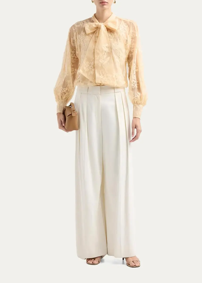Zimmermann Valiant Lace Pussy Bow Blouse | Thumbnail 2