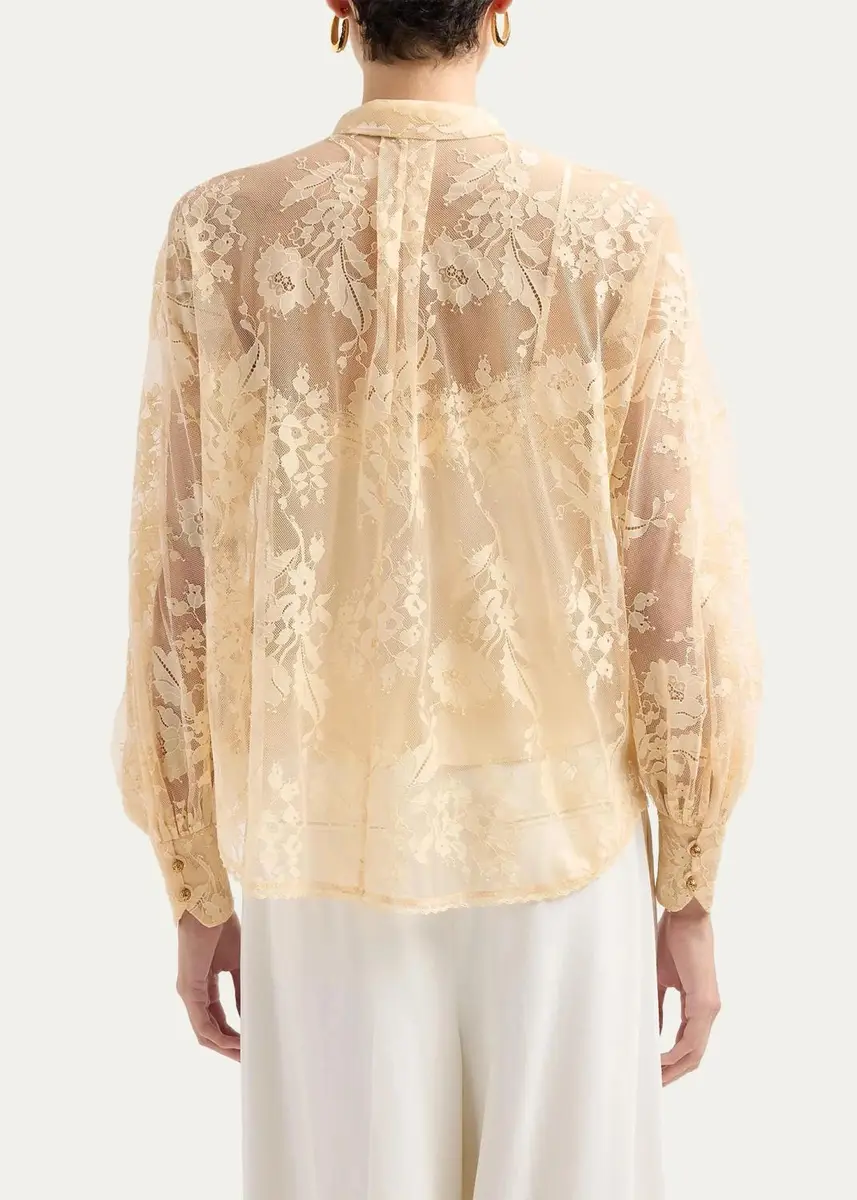Zimmermann Valiant Lace Pussy Bow Blouse | Thumbnail 4