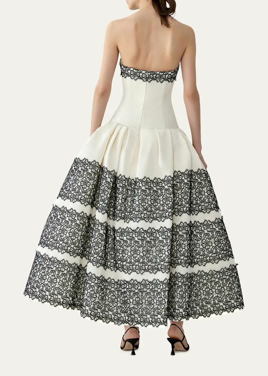 Carolina Herrera Strapless Guipure Lace Gown | Thumbnail 3