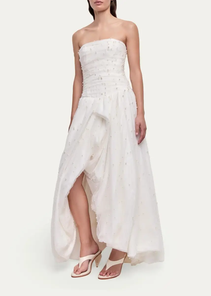 Aje Juniper Strapless Tulle Overlay Gown | Thumbnail 4
