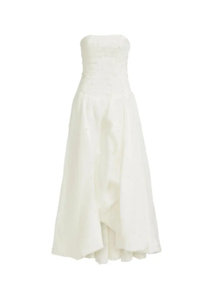 Aje Juniper Strapless Tulle Overlay Gown