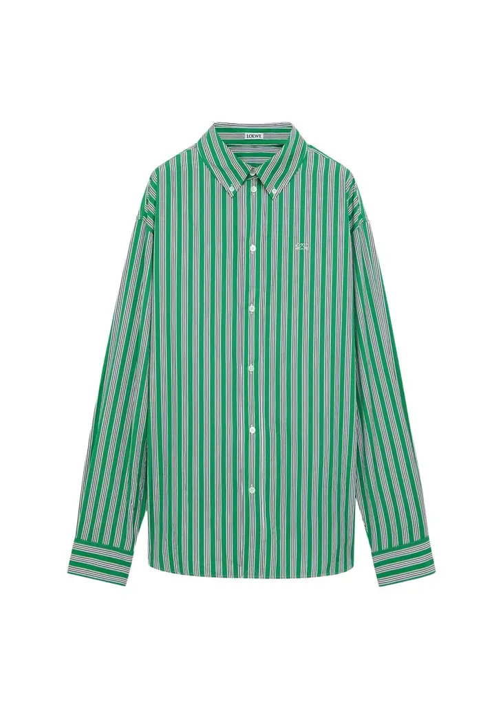 Loewe Men's Multi-Stripe Poplin Button-Down Shirt