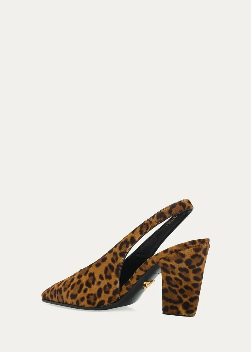 Prada 85mm Leopard Calf Hair Slingback Pumps | Thumbnail 4 Prada 85mm Leopard Calf Hair Slingback Pumps | Thumbnail 4