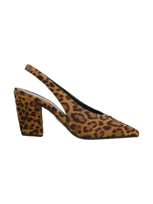 85mm Leopard Calf Hair Slingback Pumps 85mm Leopard Calf Hair Slingback Pumps