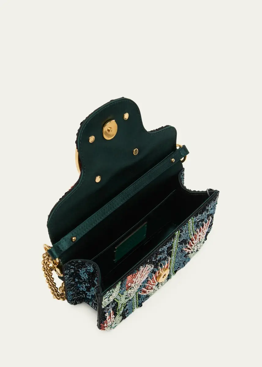 Valentino Garavani Loco Floral Sequin Clutch Bag | Thumbnail 4