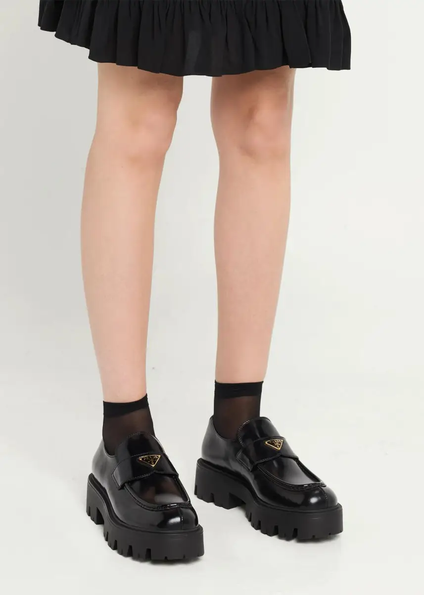 Prada 50mm Leather Loafers | Thumbnail 2 Prada 50mm Leather Loafers | Thumbnail 2