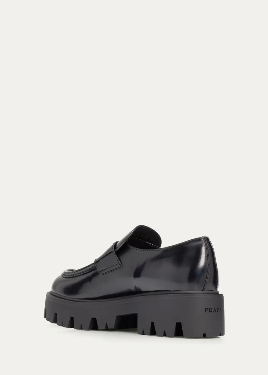 Prada 50mm Leather Loafers | Thumbnail 4 Prada 50mm Leather Loafers | Thumbnail 4
