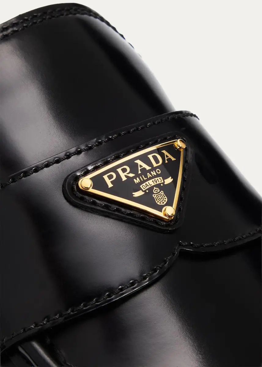 Prada 50mm Leather Loafers | Thumbnail 5 Prada 50mm Leather Loafers | Thumbnail 5