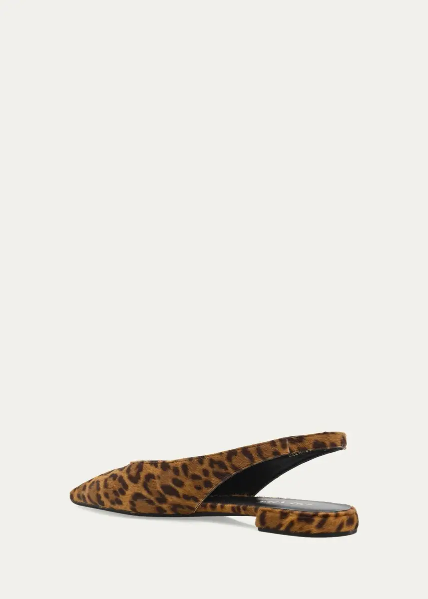 Prada Leopard Calf Hair Slingback Flats | Thumbnail 4