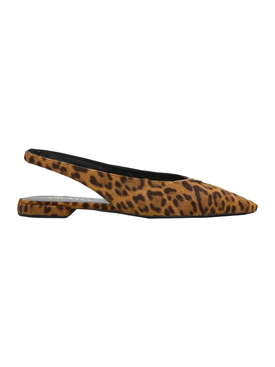 Leopard Calf Hair Slingback Flats Leopard Calf Hair Slingback Flats