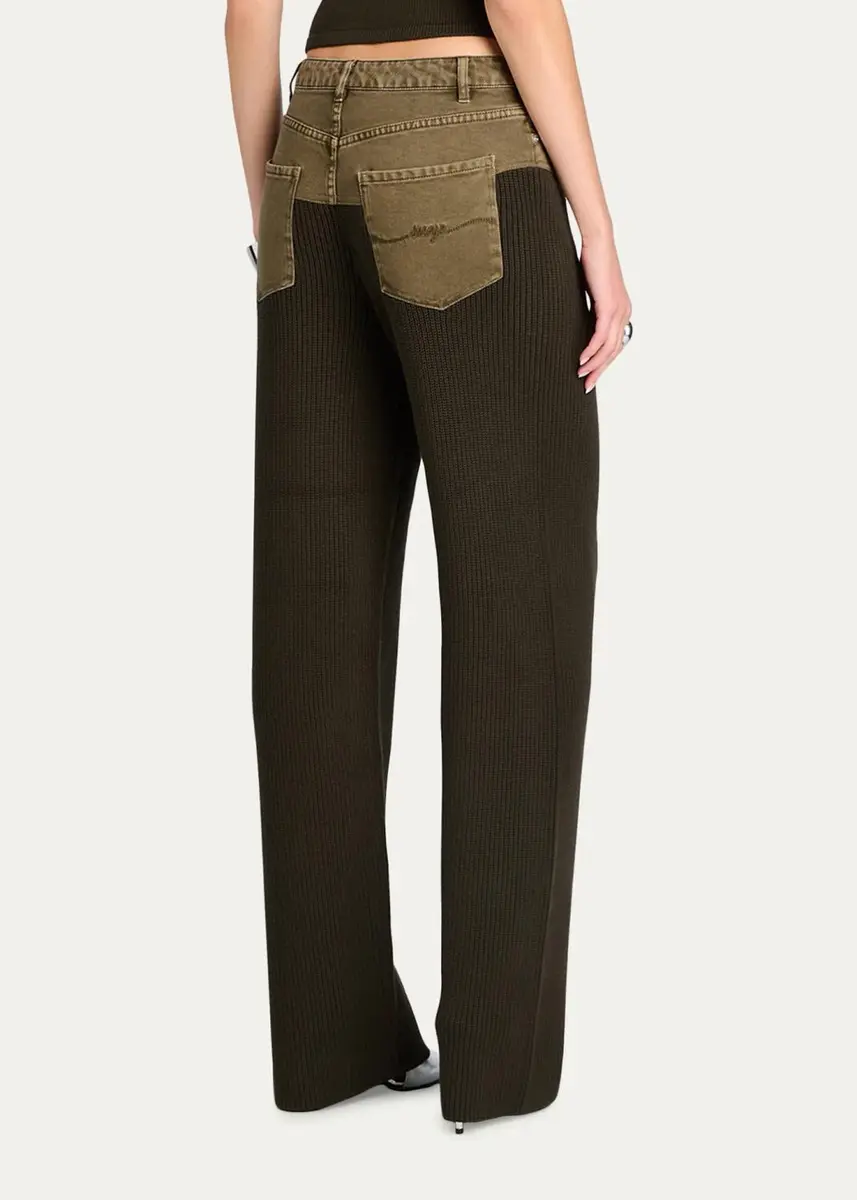 SEROYA Chani Ribbed Straight-Leg Pants | Thumbnail 3