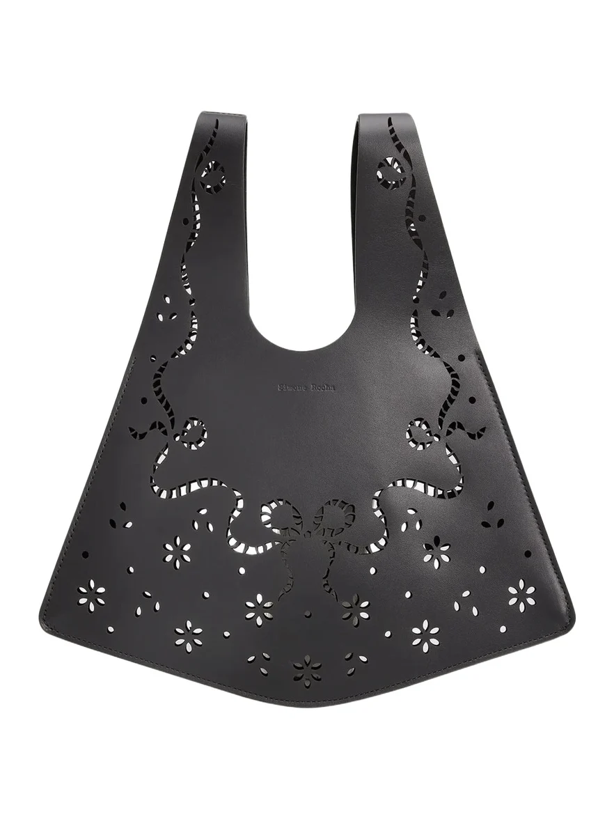Simone Rocha Mini Laser-Cut Shopper Tote Bag