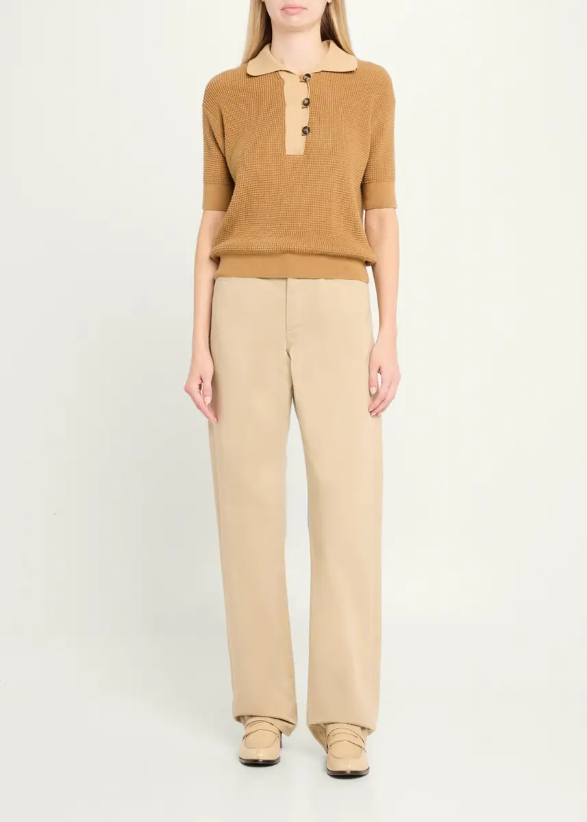JW Anderson Short-Sleeve Textured Knit Polo Sweater | Thumbnail 2 JW Anderson Short-Sleeve Textured Knit Polo Sweater | Thumbnail 2