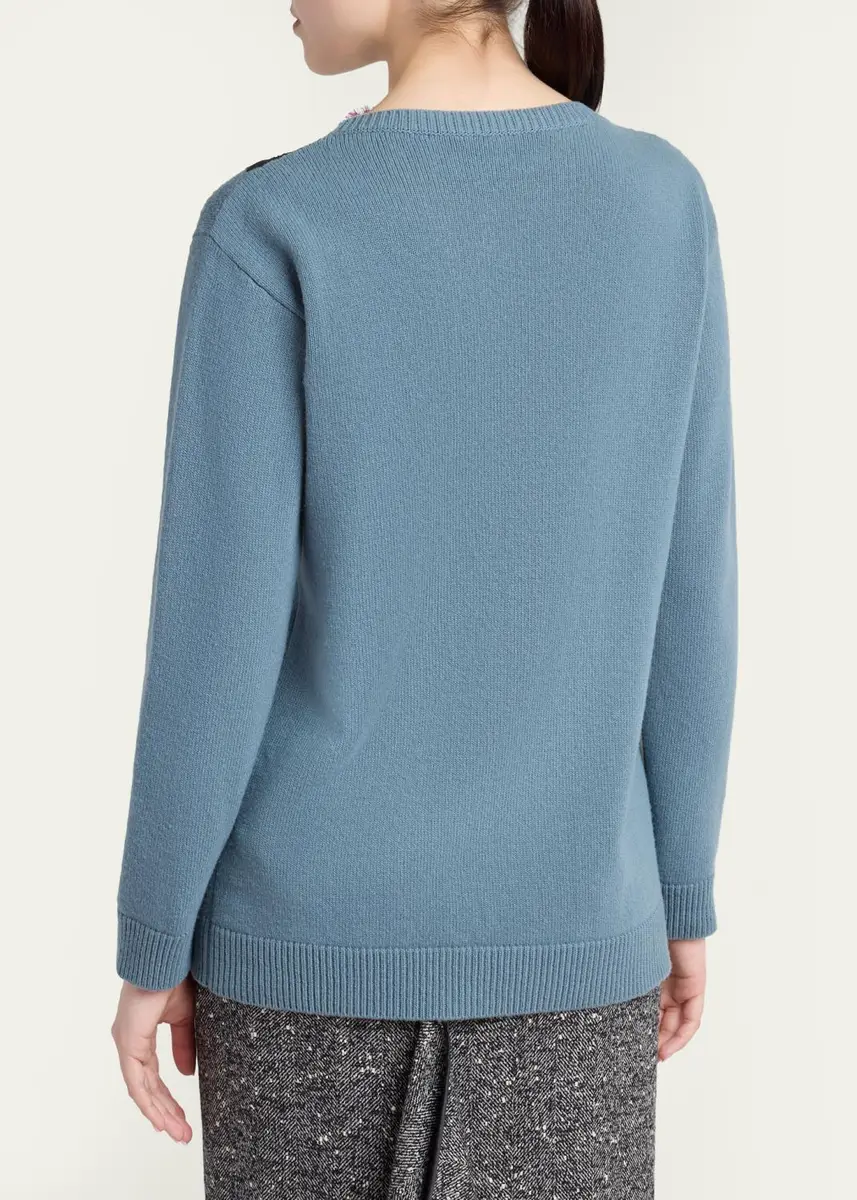 Valentino Garavani Lace-Inset Knit Sweater | Thumbnail 3 Valentino Garavani Lace-Inset Knit Sweater | Thumbnail 3