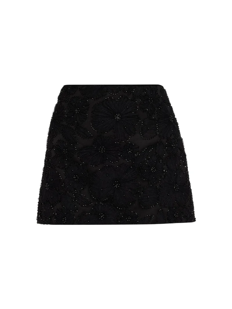 Olenna Beaded Floral Mini Skirt Olenna Beaded Floral Mini Skirt