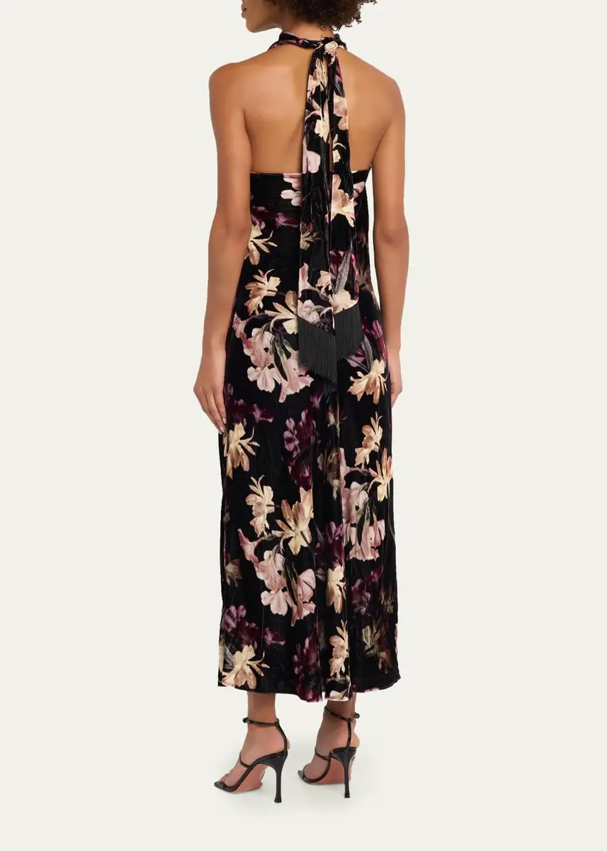 Cara Cara Fara Floral Velvet Maxi Dress | Thumbnail 3 Cara Cara Fara Floral Velvet Maxi Dress | Thumbnail 3