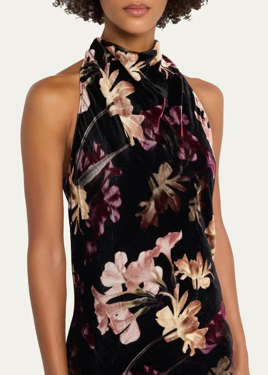 Cara Cara Fara Floral Velvet Maxi Dress | Thumbnail 5 Cara Cara Fara Floral Velvet Maxi Dress | Thumbnail 5