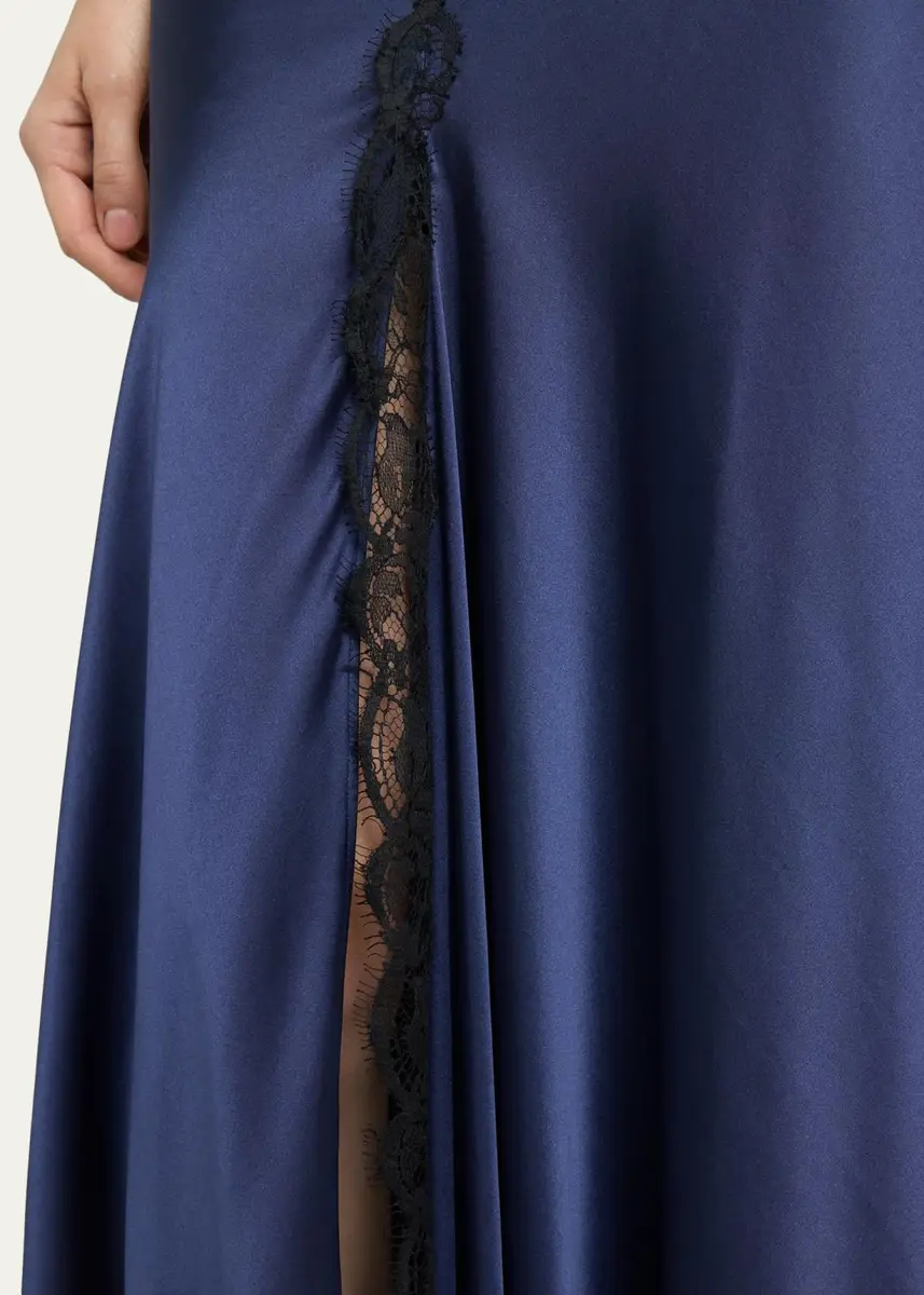 Isabel Marant Alexandra Lace-Trim Asymmetric Satin Midi Skirt | Thumbnail 5 Isabel Marant Alexandra Lace-Trim Asymmetric Satin Midi Skirt | Thumbnail 5
