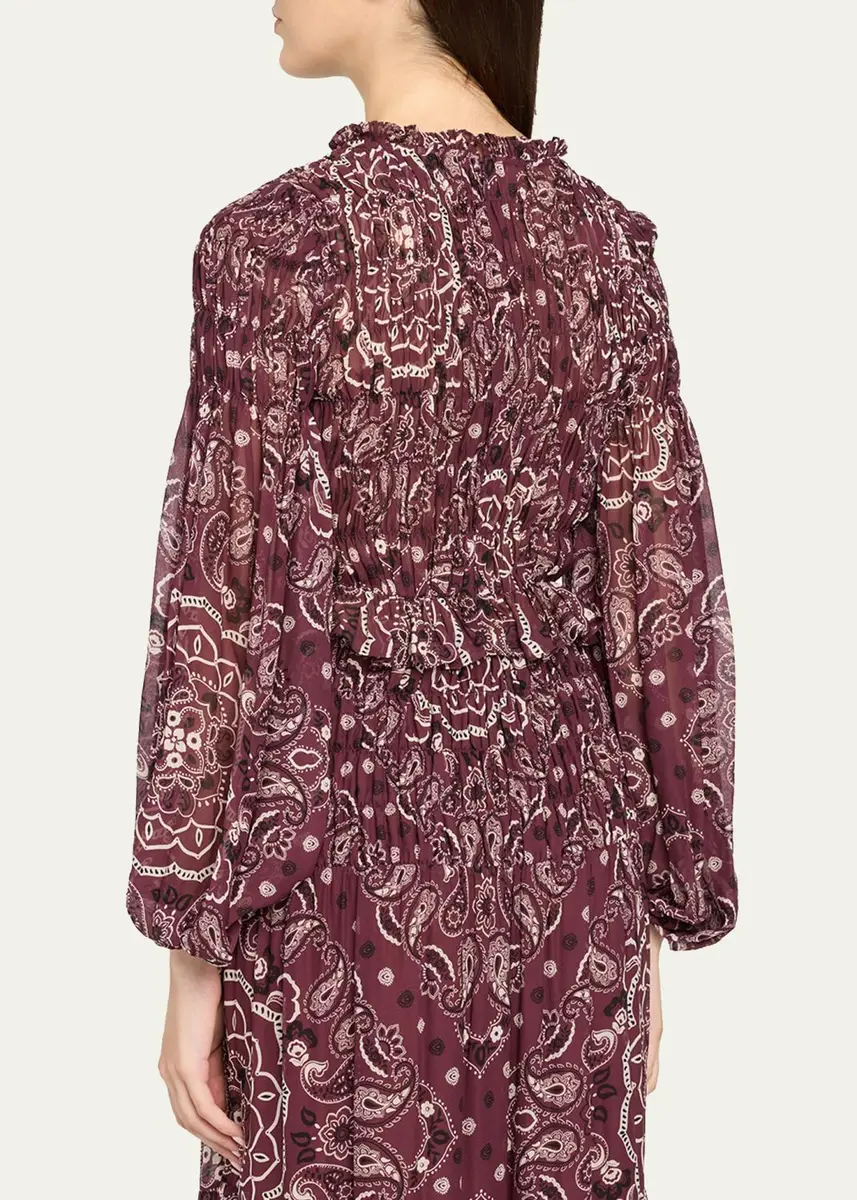 Cara Cara Weston Smocked Paisley Blouse | Thumbnail 3 Cara Cara Weston Smocked Paisley Blouse | Thumbnail 3
