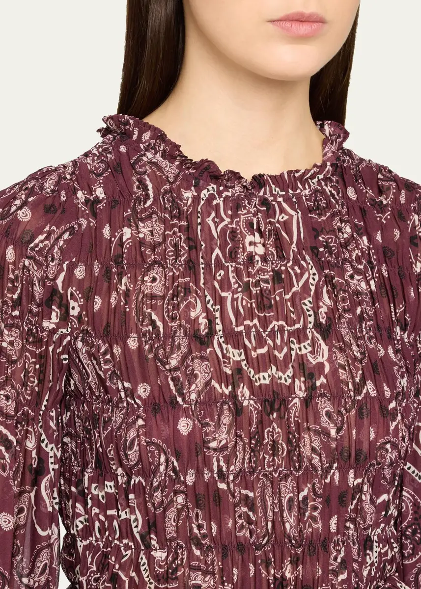 Cara Cara Weston Smocked Paisley Blouse | Thumbnail 5 Cara Cara Weston Smocked Paisley Blouse | Thumbnail 5