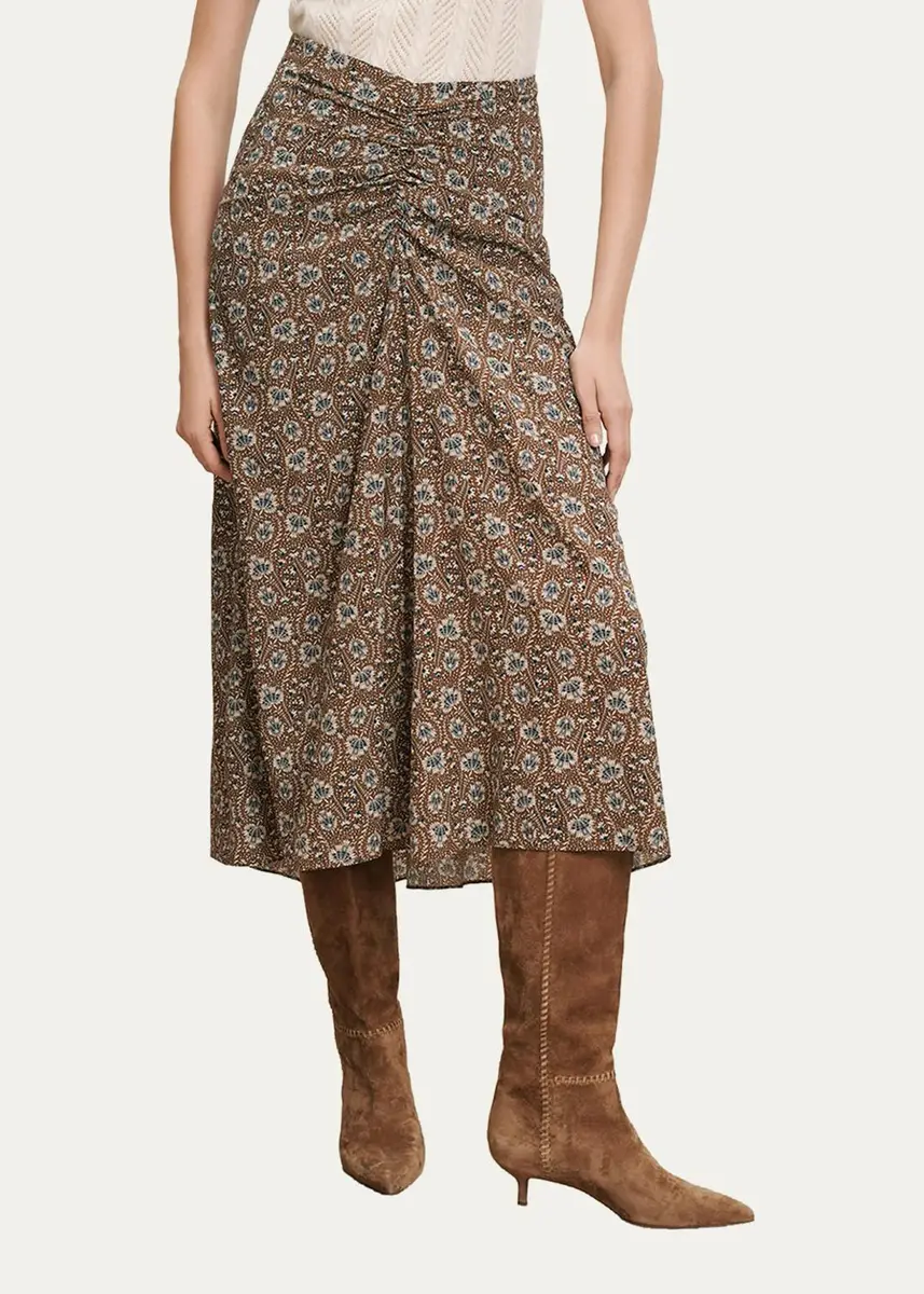 Veronica Beard Limani Floral Midi Skirt | Thumbnail 4 Veronica Beard Limani Floral Midi Skirt | Thumbnail 4