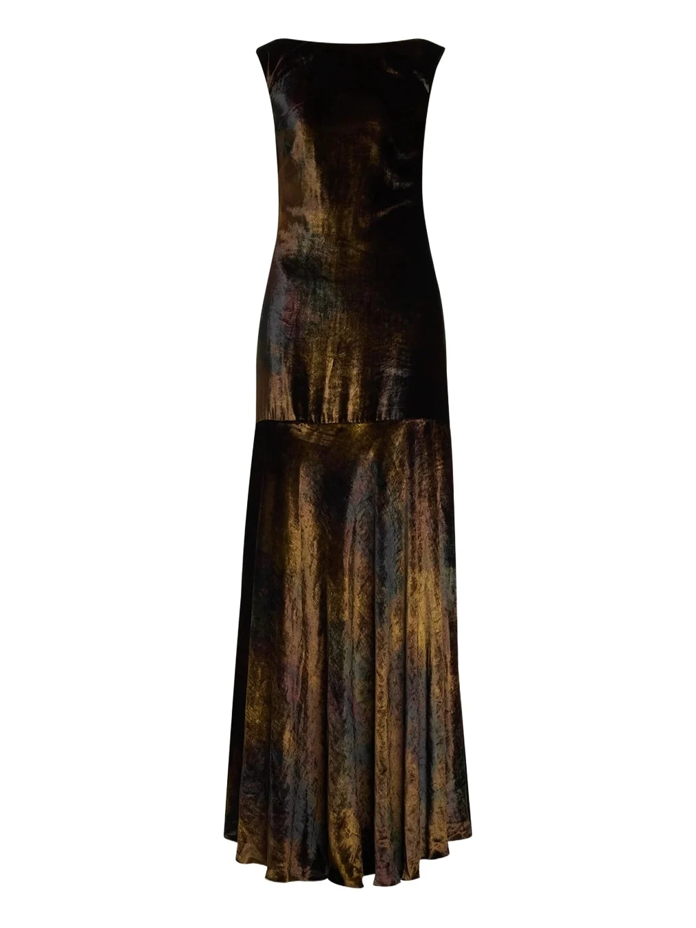 Kiton Velvet Draped Open-Back Sleeveless Gown