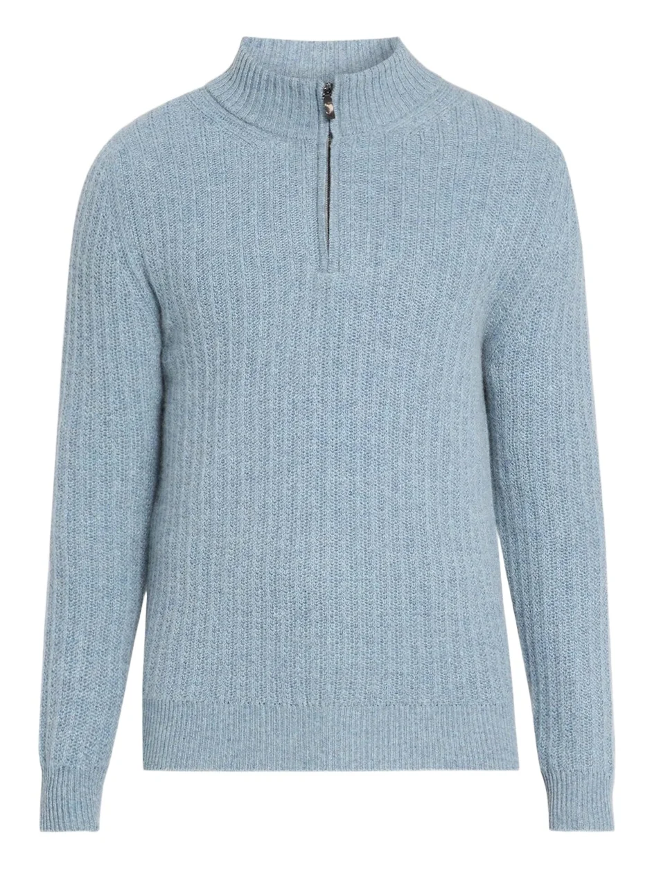 Men's Canova Cotton Rib-Knit Half-Zip Sweater Men's Canova Cotton Rib-Knit Half-Zip Sweater