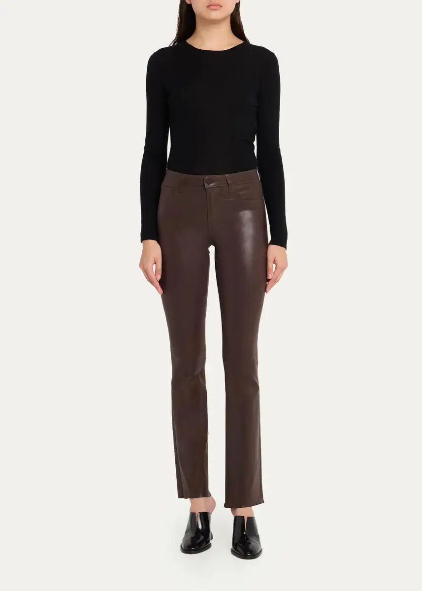 L'Agence Ruth High-Rise Coated Straight Raw Hem Jeans | Thumbnail 2