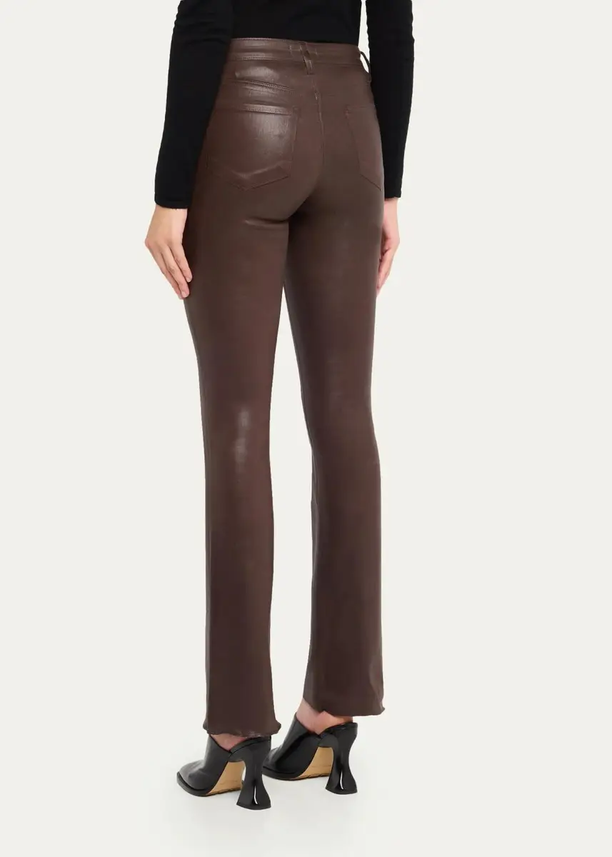 L'Agence Ruth High-Rise Coated Straight Raw Hem Jeans | Thumbnail 3