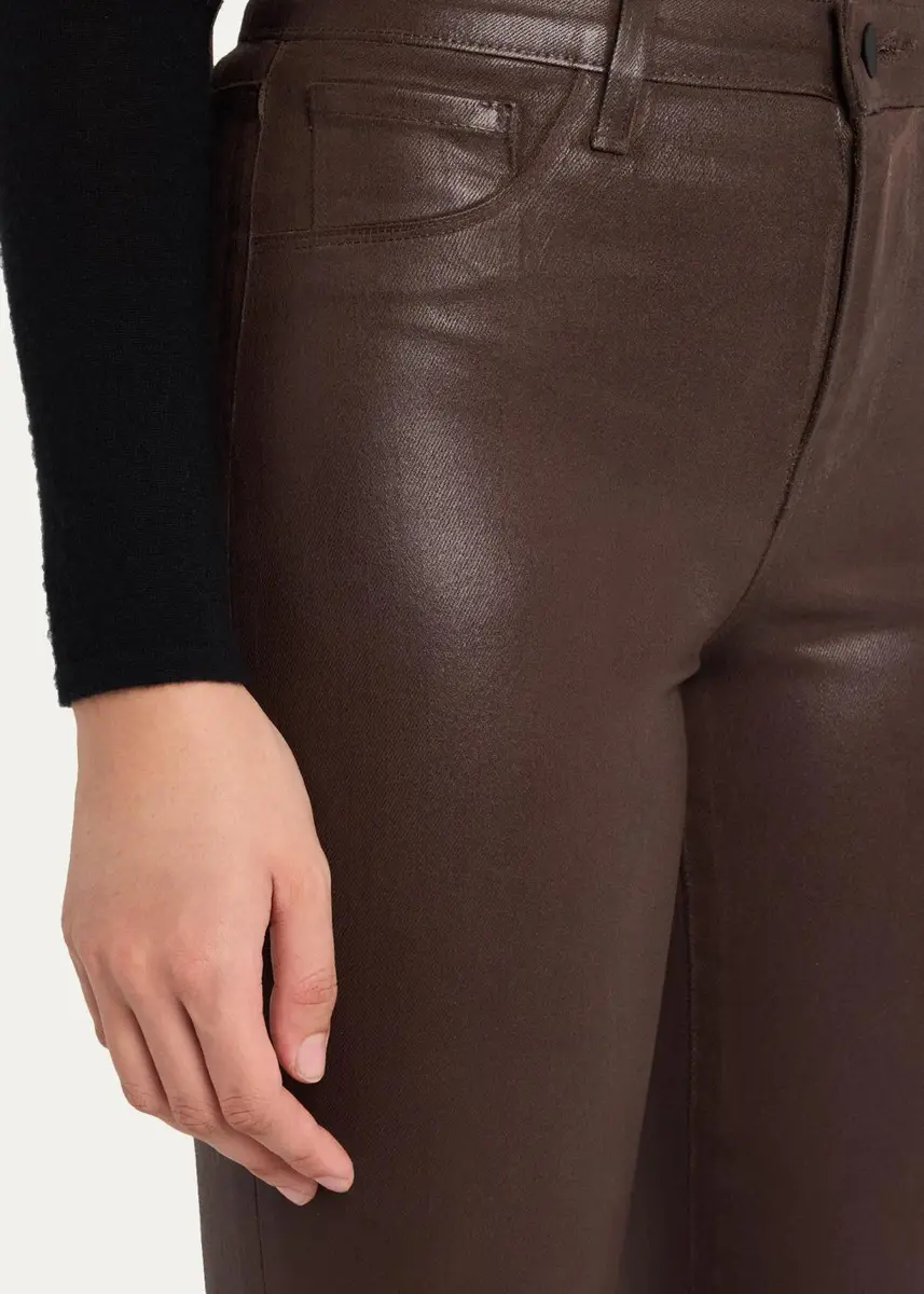 L'Agence Ruth High-Rise Coated Straight Raw Hem Jeans | Thumbnail 5