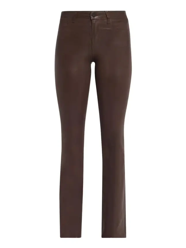 L'Agence Ruth High-Rise Coated Straight Raw Hem Jeans