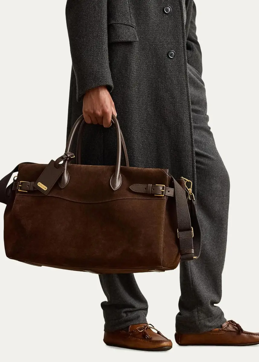 Ralph Lauren Purple Label Men's Bedford Calf-Suede Duffel | Thumbnail 2
