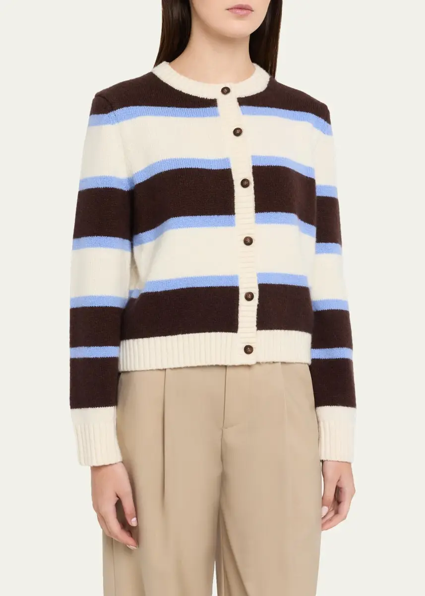 Rosie Assoulin Wool-Cashmere Striped Cardigan | Thumbnail 4 Rosie Assoulin Wool-Cashmere Striped Cardigan | Thumbnail 4